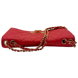 CHANEL Red Lambskin Golden Class Flap Chain Bag Chanel