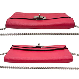 HERMES Pink Chevre Leather Kelly Wallet Hermes