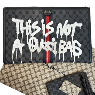GUCCI x BALENCIAGA The Hacker Project BB Supreme Graffiti Clutch Gucci