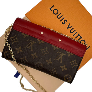 LOUIS VUITTON Red Monogram Portefeuille Pallas Wallet with Chain Louis Vuitton