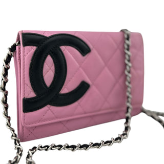 CHANEL Lambskin Cambon Compact Wallet On Adjustable Chain (Copy) Chanel