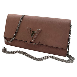 LOUIS VUITTON Pink Taurillon Capucines Leather Wallet Louis Vuitton