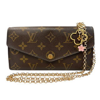 LOUIS VUITTON Monogram Sarah Wallet with added Gold Crossbody Chain/Charm Louis Vuitton