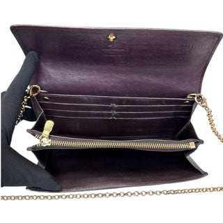 LOUIS VUITTON Aubergine Vernis Sarah Wallet with Chain Louis Vuitton