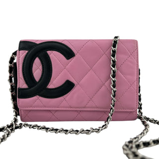 CHANEL Lambskin Cambon Compact Wallet On Adjustable Chain (Copy) Chanel