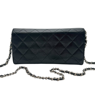 CHANEL Black Lambskin Long Flap Wallet Chanel