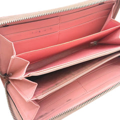 GUCCI Pink Leather Marmont Zip Wallet with Crossbody Chain Gucci