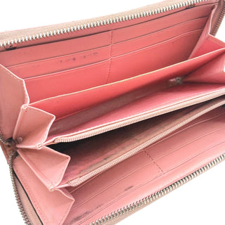 GUCCI Pink Leather Marmont Zip Wallet with Crossbody Chain Gucci