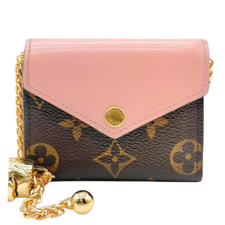 LOUIS VUITTON Monogram Zoe Compact Wallet with Added Adjustable Chain Louis Vuitton