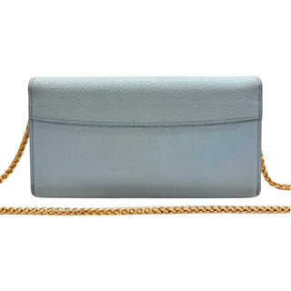 LOUIS VUITTON Blue Taurillon Capucines Leather Wallet added Chain Louis Vuitton