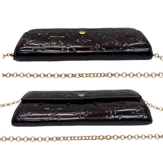 LOUIS VUITTON Aubergine Vernis Sarah Wallet with Chain Louis Vuitton