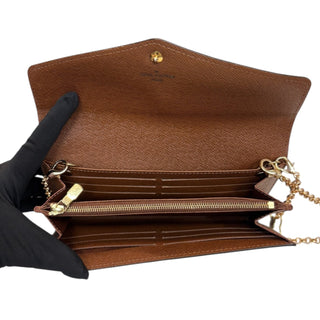LOUIS VUITTON Monogram Sarah Wallet with added Crossbody Chain/Charm Louis Vuitton