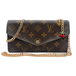 LOUIS VUITTON Monogram Sarah Wallet with added Gold Crossbody Chain Louis Vuitton