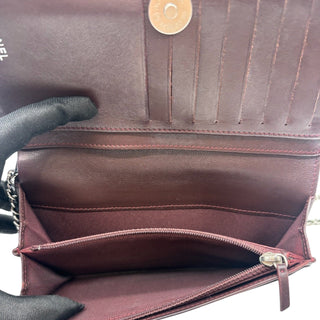 CHANEL Black Lambskin Quilted Yen Wallet Chanel