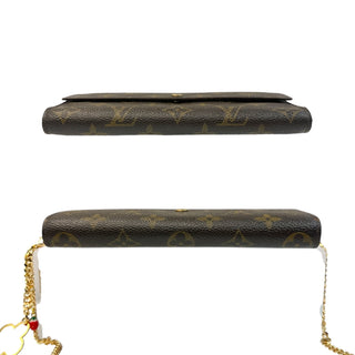 LOUIS VUITTON Monogram International Wallet with Gold Crossbody Chain/Charm Louis Vuitton