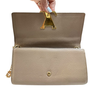 LOUIS VUITTON Tan Taurillon Capucines Leather Wallet with Chain Louis Vuitton