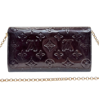 LOUIS VUITTON Aubergine Vernis Sarah Wallet with Chain Louis Vuitton