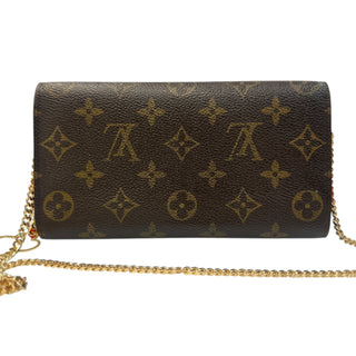 LOUIS VUITTON Monogram International Wallet with Gold Crossbody Chain/Charm Louis Vuitton