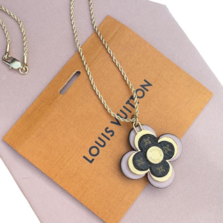 Repurposed LOUIS VUITTON Blooming Flowers Charm Necklace Louis Vuitton