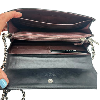 CHANEL Black Lambskin Long Flap Wallet Chanel