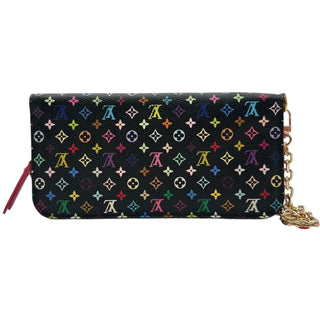 LOUIS VUITTON Black Multicolor Monogram Insolite Clutch with added Wrist Chain Louis Vuitton