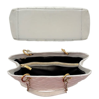 CHANEL White Caviar Leather Grand Shopping Tote Chanel