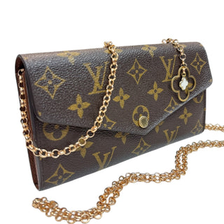 LOUIS VUITTON Monogram Sarah Wallet with added Crossbody Chain/Charm Louis Vuitton