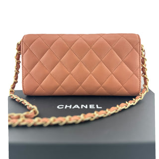 CHANEL Caramel Lambskin Classic Flap Gusseted Wallet Chanel