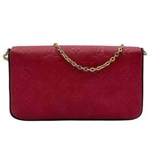 Louis Vuitton Red Monogram Empreinte Felicie Pochette with Gold Chain Crossbody Louis Vuitton