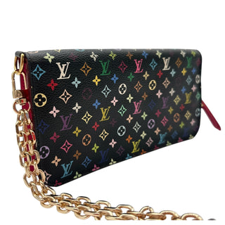 LOUIS VUITTON Black Multicolor Monogram Insolite Clutch with added Wrist Chain Louis Vuitton