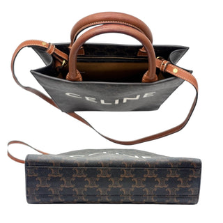 CELINE Triomphe Canvas Calfskin Small Vertical Cabas Celine