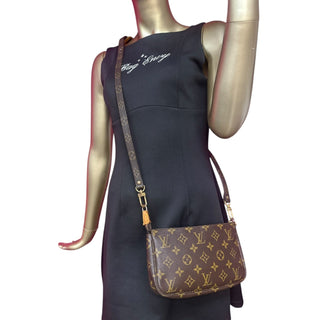 LOUIS VUITTON Monogram Pochette Accessoires with Long Strap Louis Vuitton