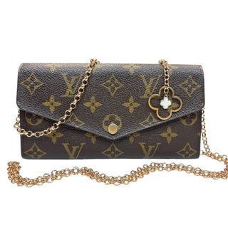 LOUIS VUITTON Monogram Sarah Wallet with added Crossbody Chain/Charm Louis Vuitton