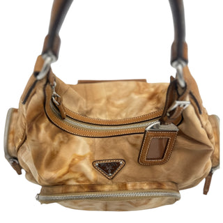 PRADA Legno Ombre Mix Tessuto Nylon Shoulder Bag with Leather Trim Prada