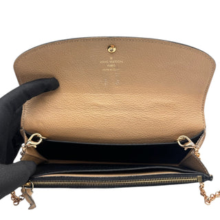 LOUIS VUITTON Black Monogram Empreinte Emilie Wallet with added Chain Louis Vuitton