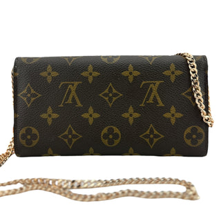 LOUIS VUITTON Monogram Coated Canvas Sarah Wallet with added Chain Louis Vuitton