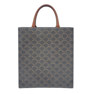 CELINE Triomphe Canvas Calfskin Small Vertical Cabas Celine