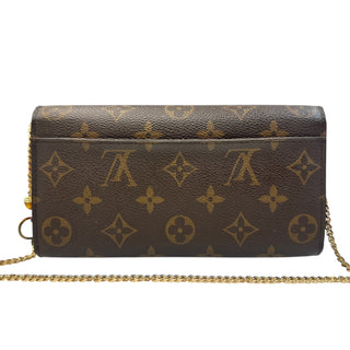 LOUIS VUITTON Monogram Sarah Wallet with added Gold Crossbody Chain/Charm Louis Vuitton