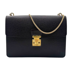 LOUIS VUITTON Aubergine Taiga Leather Sellier Dragonne with added Chain Louis Vuitton