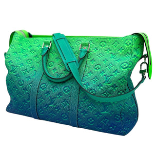 LOUIS VUITTON LIMITED EDITION Gradient Green/Blue Keepall Bandoulière 45 – New Condition Unisex Louis Vuitton