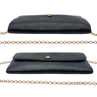 LOUIS VUITTON Black Monogram Empreinte Emilie Wallet with added Chain Louis Vuitton
