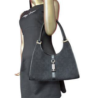 GUCCI Black GG Supreme Canvas Jackie Bag Gucci
