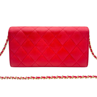 CHANEL Pink Caviar Leather Classic Flap Gusseted Wallet Chanel