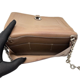 HERMES Etope Clemence Dogon Wallet with Unbranded Silver Chain Hermes