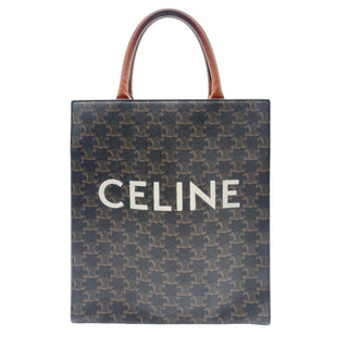 CELINE Triomphe Canvas Calfskin Small Vertical Cabas Celine