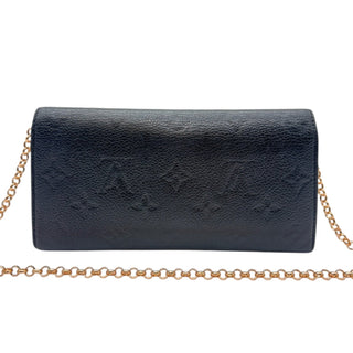 LOUIS VUITTON Black Monogram Empreinte Emilie Wallet with added Chain Louis Vuitton