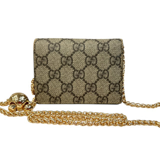 GUCCI GG Supreme Cherry Compact Wallet with Adjustable Chain Gucci