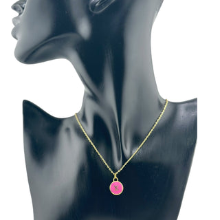 LOUIS VUITTON Hot Pink Monogram Charm Necklace Louis Vuitton