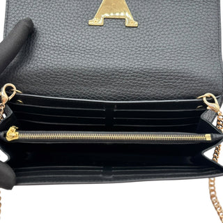 LOUIS VUITTON Black Taurillon Capucines Leather Wallet Louis Vuitton