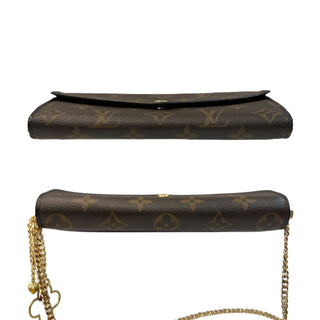 LOUIS VUITTON Monogram Sarah Wallet with added Gold Crossbody Chain/Charm Louis Vuitton